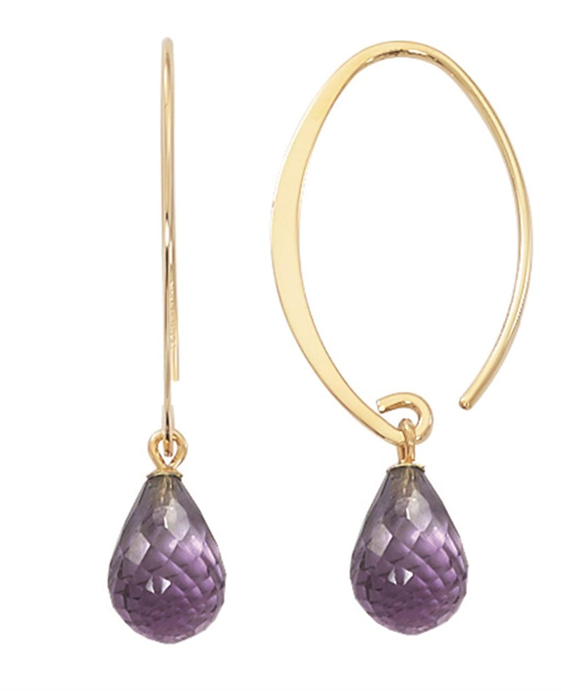 LaViano Fashion 14K Yellow Gold Amethyst Earrings