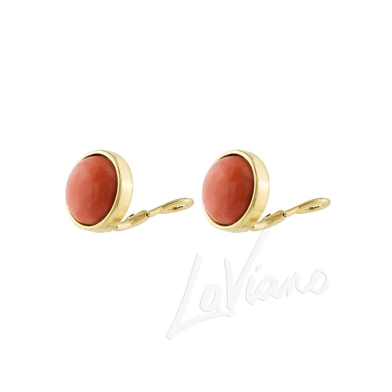 LaViano Fashion 18K Yellow Gold  Coral  Earrings