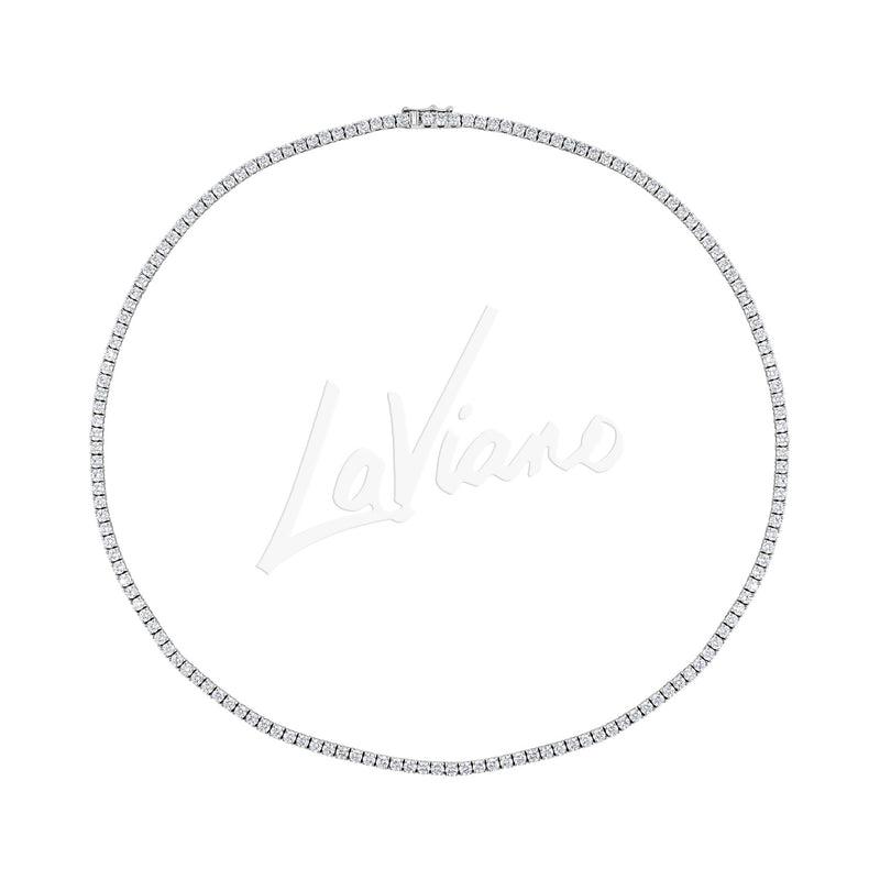 LaViano Fashion 14K White Gold Diamond Eternity Necklace