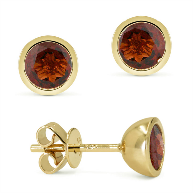 LaViano Fashion 14K Yellow Gold Garnet Earrings