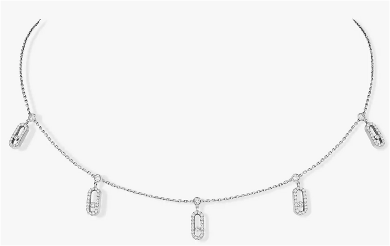 Messika 18K White Gold Diamond Move Uno Tassel Necklace