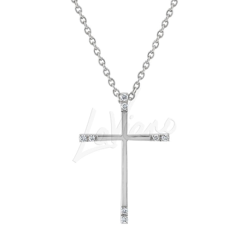 LaViano Fashion 14K White Gold Diamond Cross