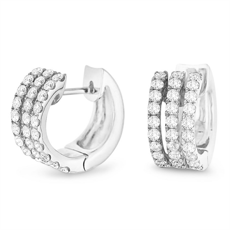 LaViano Fashion 14K White Gold Diamond Earrings