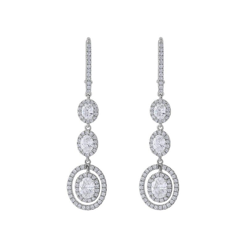 LaViano Fashion 18K White Gold Diamond Drop Earrings