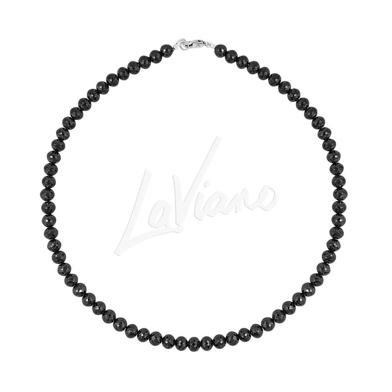 LaViano Fashion 14K White Gold Black Diamond Necklace