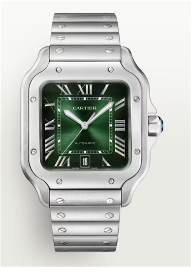 Cartier New Unworn Santos Watch Green Dial WSSA0062 Serial 7053DY