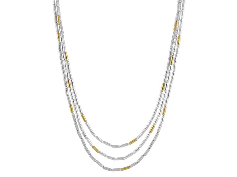 Gurhan Sterling Silver Vertigo Necklace with 24K Yellow Gold Accents
