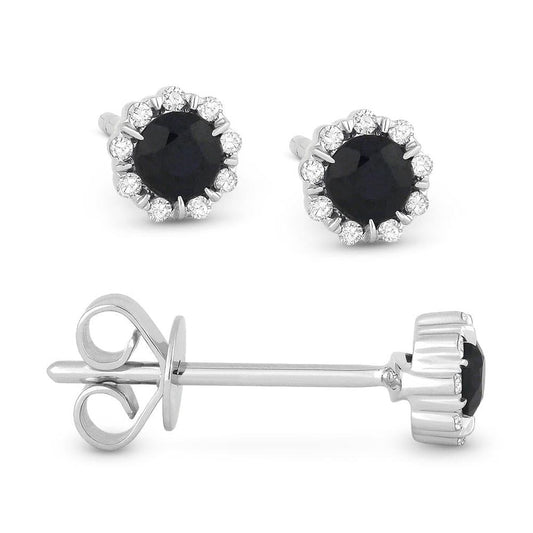 LaViano  Fashion 14K White Gold Sapphire and Diamond Earrings