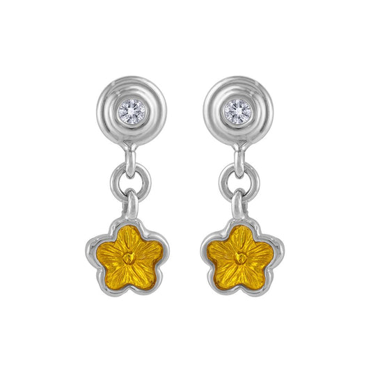 LaViano Fashion 18K White Gold Enamel Earrings