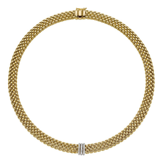 FOPE 18K Yellow Gold Diamond Necklace Diamonds .23 Carats