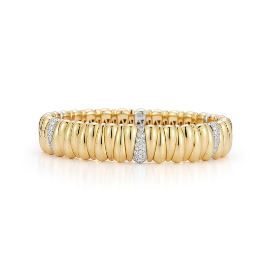 Extensibles 18K Yellow and White Gold 1.08 Carats Diamond Bracelet