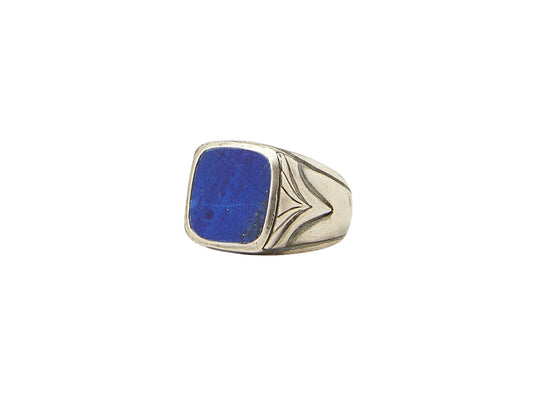 John Varvatos Sterling Silver Square Lapis Ring 16MM