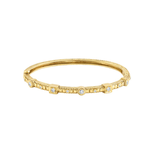 Penny Preville 18K Yellow Gold Engraved Diamond Bracelet
