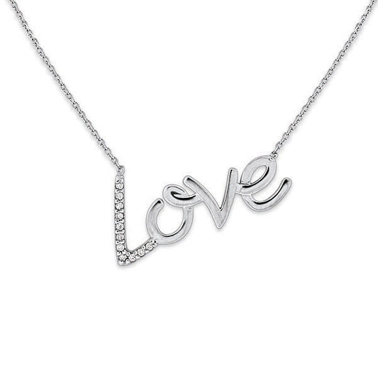 Kc Designs 14K White Gold Diamond Love Necklace