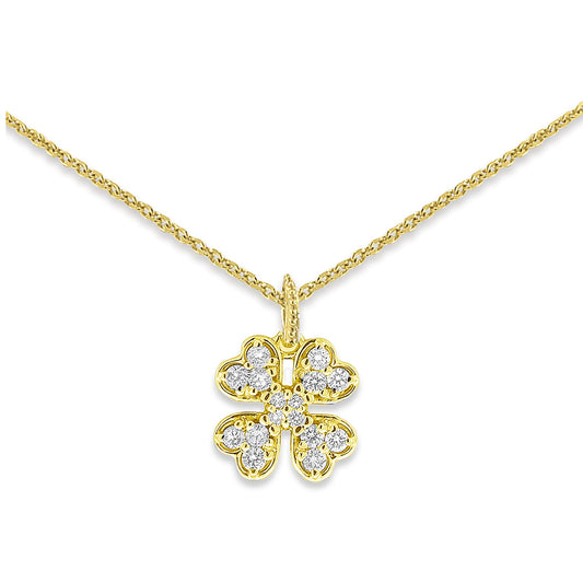 KC Designs 14K Yellow Gold Diamond Heart Flower Pendant
