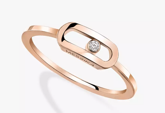 Messika 18K Rose Gold Diamond Move Uno Ring Diamond .01 Carats