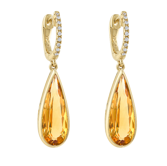 Pe Jay Creations 14K Yellow Gold Citrine Earrings
