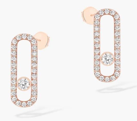 Messika 18K Rose Gold Diamond Move Uno Earrings