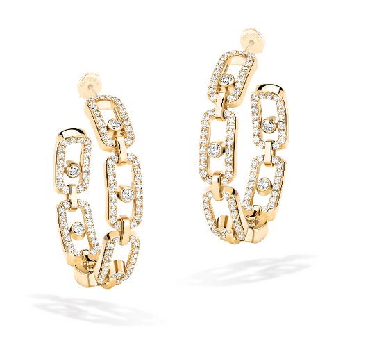 Messika 18K Yellow Gold Move Link Small Hoop Earrings