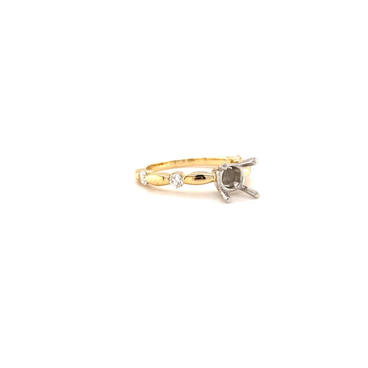 Pe Jay Creations .28 Carats 18K Yellow Gold and Diamond Semi Mounting