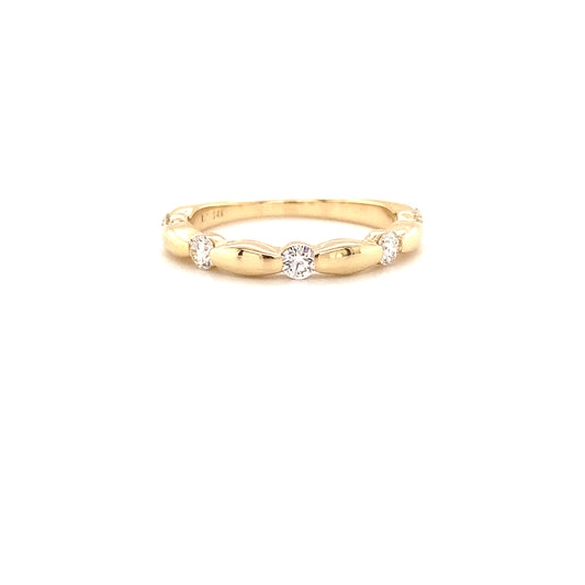 Pe Jay Creations 14K Yellow Gold Diamond Wedding Band