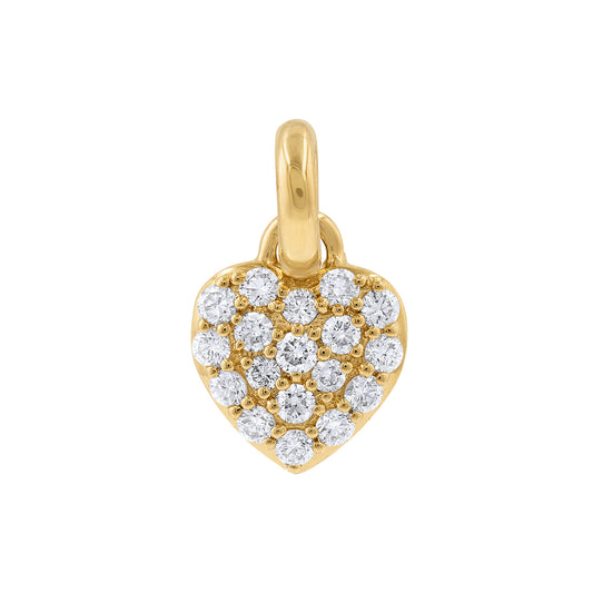 LaViano Fashion 14K Yellow Gold Diamond Heart Charm