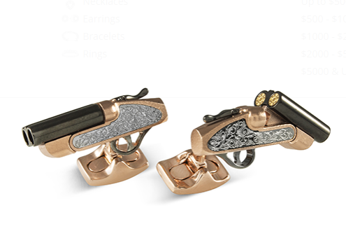 Deakin & Francis Sterling Silver, Rose and Black Plated  Cufflinks