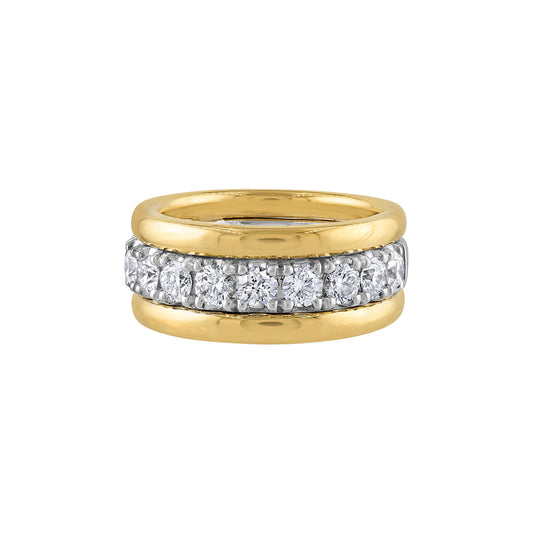 LaViano Fashion 18K Two Tone Diamond Wedding Band