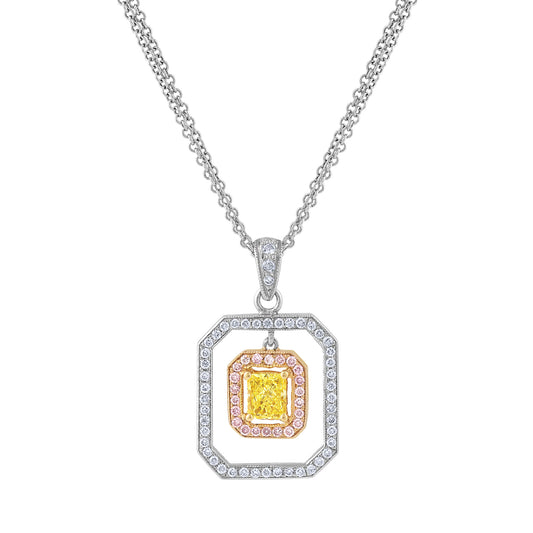 Simon G 18K Tri Color Diamond Pendant
