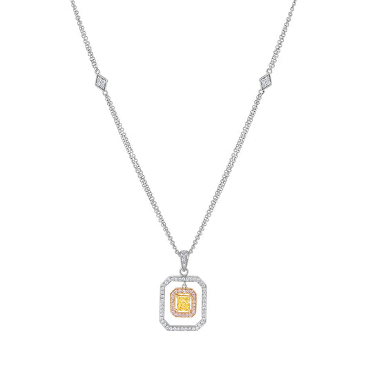 Simon G 18K Tri Color Diamond Pendant