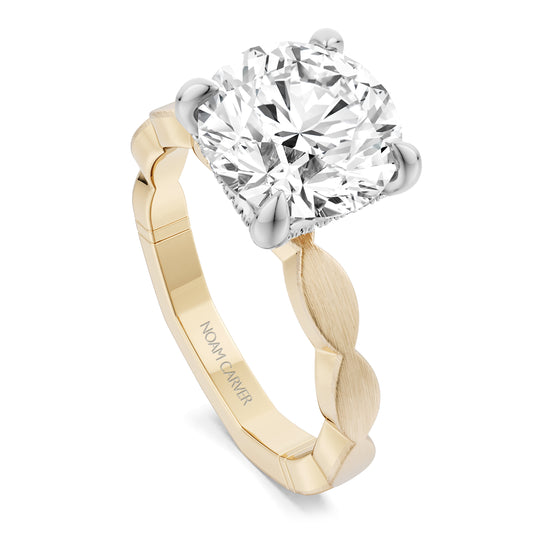 LaViano Fashion 18K Yellow Gold and Platinum Diamond Semi Mounting
