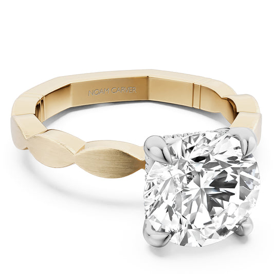 LaViano Fashion 18K Yellow Gold and Platinum Diamond Semi Mounting