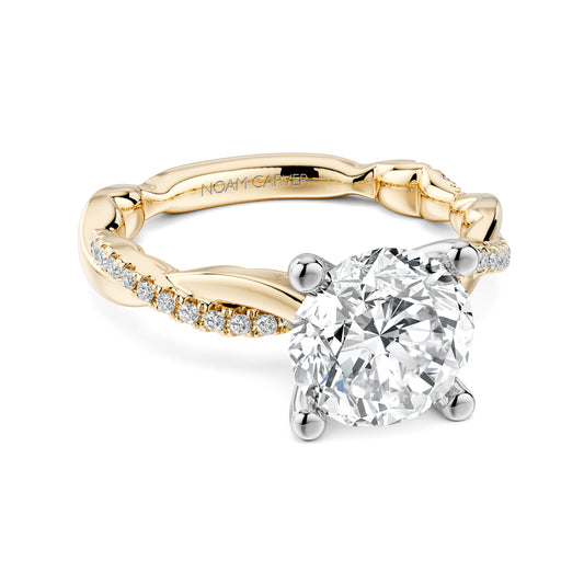 LaViano Fashion 18K Yellow Gold and Platinum Diamond Semi Mounting