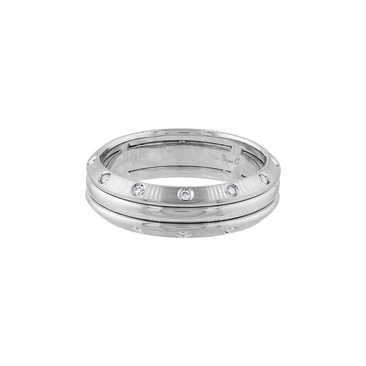 Simon G  14K White Gold Diamond Wedding Band