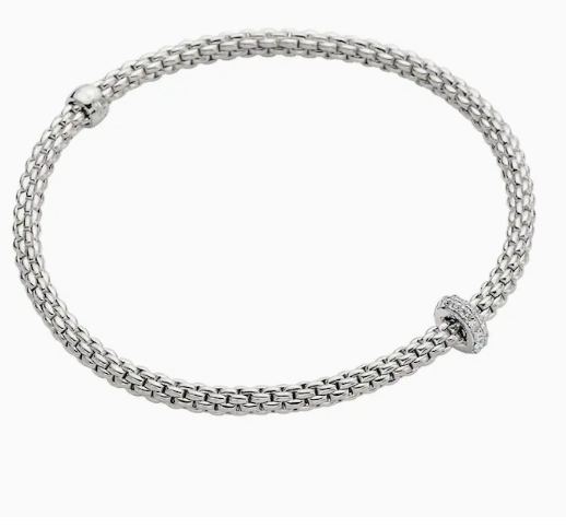 FOPE 18K White Gold Diamond Bracelet Diamonds .18 Carats