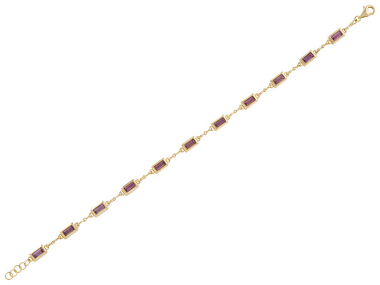 LaViano Fashion 14K Yellow Gold ink Tourmaline Bracelet