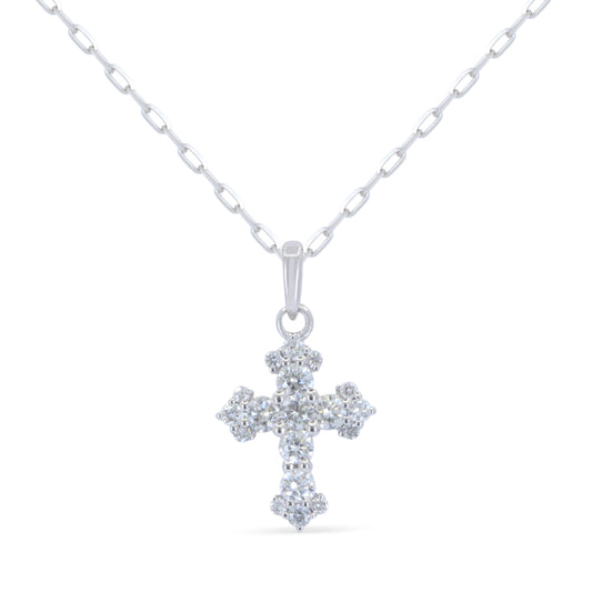 LaViano Fashion14K White Gold Diamond Cross