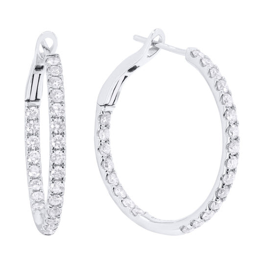 LaViano Fashion 14K White Gold Diamond Earrings