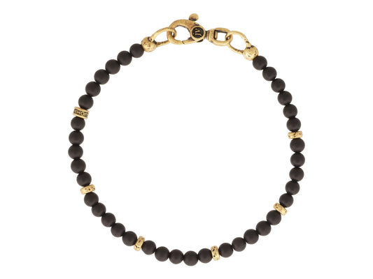 John Varvatos Black Onyx and Brass Bracelet