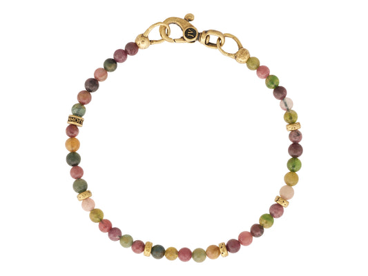 John Varvatos Watermelon Tourmaline and Brass Bracelet