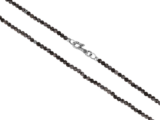 John Varvatos Sterling Silver and Obsidian Beaded Necklace