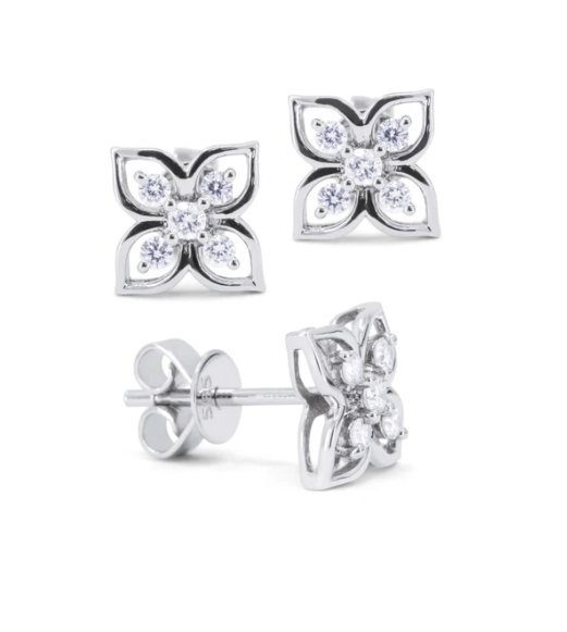 LaViano Fashion 14K White Gold Diamond Earrings