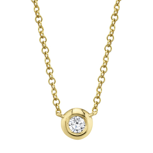 Shy Creation 14K Yellow Gold Diamond Necklace