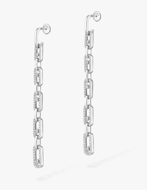 Messika 18K  White Gold Diamond Move Earrings Diamond 1.39 Carats