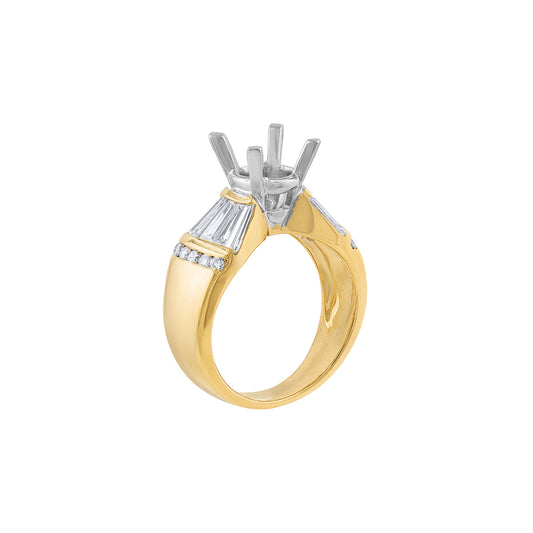 LaViano Fashion  18K Yellow Gold and Platinum Semi Mounting
