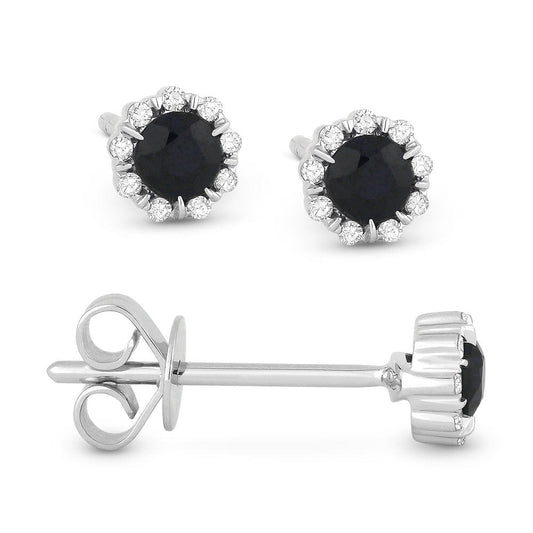 LaViano  Fashion 14K White Gold Sapphire and Diamond Earrings