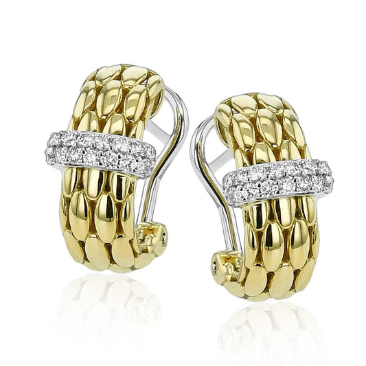Simon G 14K Two Tone Diamond Earrings
