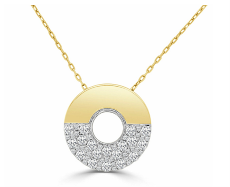 Frederic Sage 14K Two Tone Diamond Necklace