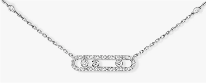 Messika 18K White Gold Diamond Baby Move Necklace