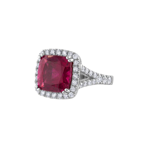 LaViano Fashion 14K White Gold Rubelite and Diamond Ring